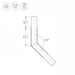 Угол PLS-LOCK-H25-L135 (с экраном MAT-L) Arlight 26136