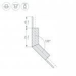 Угол PLS-LOCK-H25-L135W внешний (с экраном MAT-L) Arlight 26137