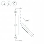 Тройник PLS-LOCK-H25-T135L левый (с экраном MAT-L) Arlight 26241