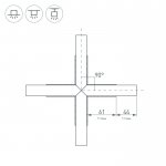 Крестовина PLS-LOCK-H25-Х90 (с экраном MAT-L) Arlight 26244