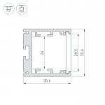 Профиль SL-ARC-3535-D1500-W90 BLACK (1180мм, дуга 1 из 4) Arlight 26599