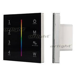 Панель Sens SMART-P30-RGBW Black (230V, 4 зоны, 2.4G) (Arlight, IP20 Пластик, 5 лет) Arlight 27104