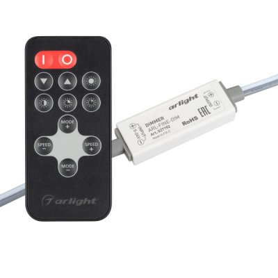 Диммер ARL-FINE-DIM Black (5-24V, 1x5A, RF ПДУ 11кн) (Arlight, IP20 Пластик, 1 год) Arlight 27192