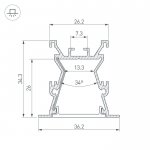 Профиль с экраном ALU-WIDE-FL-H35-2000 ANOD+FROST Arlight 27887