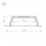 Профиль с экраном ARH-POWER-W120-F-2000 ANOD Arlight 27928