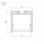 Профиль с экраном SL-LINE-3535-2500 BLACK+OPAL Arlight 27986