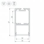 Профиль с экраном SL-LINE-3667-2500 BLACK+OPAL Arlight 27987