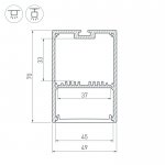 Профиль с экраном SL-LINE-4970-2500 BLACK+OPAL Arlight 27989