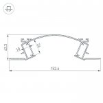 Профиль с экраном ALM-ARC-DOUBLE-2000 ANOD+FROST (Arlight, Алюминий) Arlight 29852