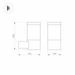 Светильник LGD-STEM-WALL-10W Warm3000 (GR, 185 deg, 230V) (Arlight, IP65 Металл, 3 года) Arlight 29985
