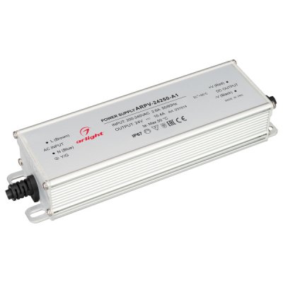 БЛОК ПИТАНИЯ ARPV-24250-A1 (24V, 10.4A, 250W) (ARLIGHT, IP67 МЕТАЛЛ, 031514)