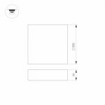 Светильник SP-QUADRO-S500x500-50W Warm3000 (BK, 120 deg, 230V) (Arlight, IP40 Металл, 3 года) Arlight 34802