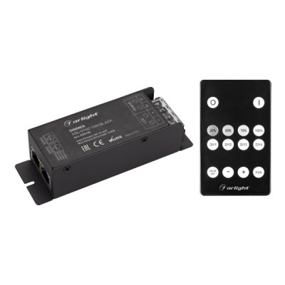 Диммер ARL-SYNC-DIM Black (12-24V, 1x25A, ПДУ 14кн, RF, RJ45) (Arlight, IP20 Металл, 3 года) Arlight 35135