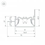Профиль FOLED-50-WALL-2000 (Arlight, Алюминий) Arlight 35771