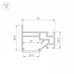 Профиль STRETCH-25-WALL-SIDE-2000 (Arlight, Алюминий) Arlight 40061