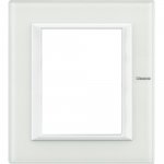 Legrand Bticino Axolute HA4826VBB Белое стекло Рамка 3+3 мод прямоугольная