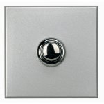 Legrand Bticino Axolute HX4005/2 Алюминий Style Выключатель кнопочный 10А (1NO контакт), 2 мод