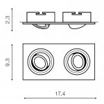Встраиваемый светильник Azzardo Caro 2 Square AZ2437