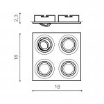 Встраиваемый светильник Azzardo Caro 4 Square AZ2442