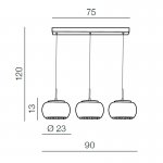Подвесной светильник Azzardo Burn 3 line AZ2454