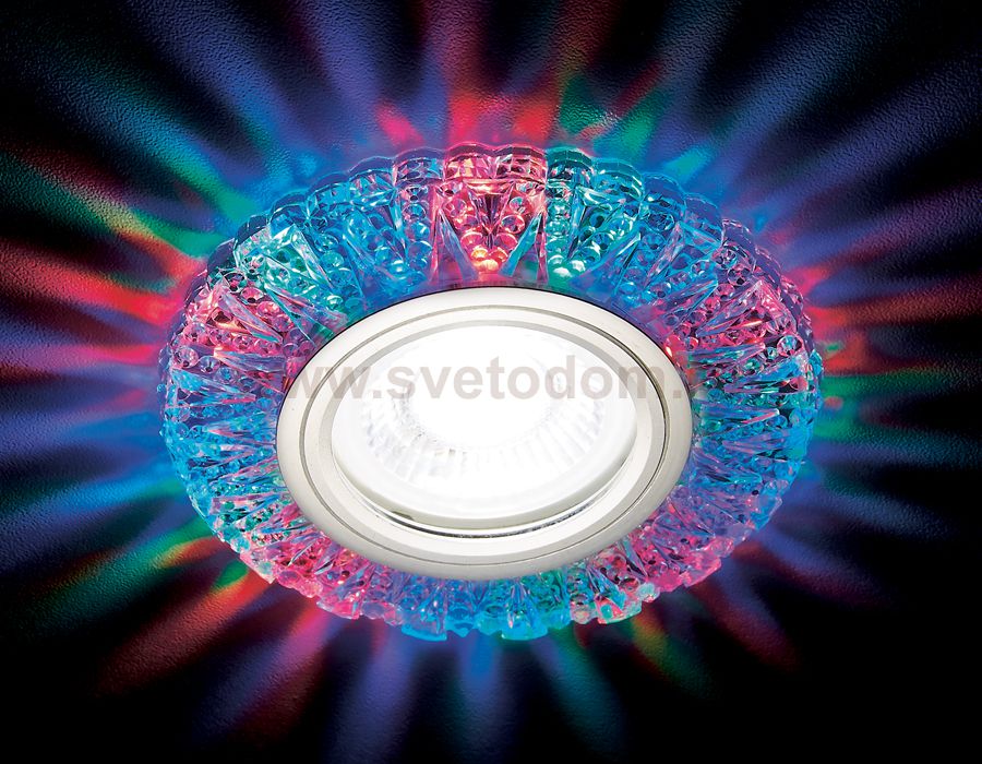 Светильник точечный Ambrella S310 CH/RG хром/прозрачный хрусталь/MR16+3W(LED RGB) COMPO SPOT