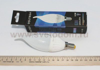 Лампа светодиодная свеча на ветру 6.5W Е14 2800К VG1-CW2E14warm6W-C Voltega