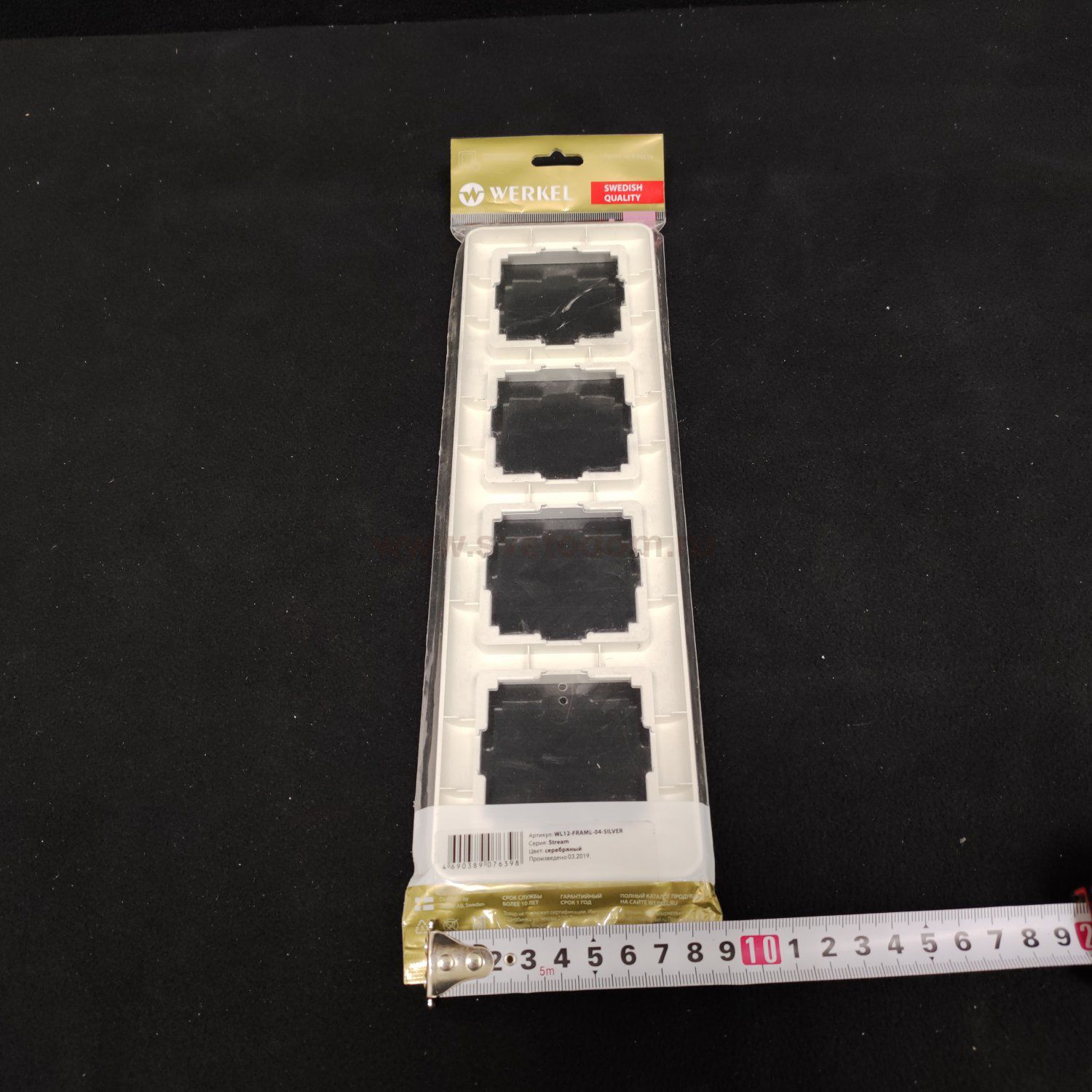 Рамка на 4 поста  (серебряный) Werkel WL12-Frame-04 (W0042106)