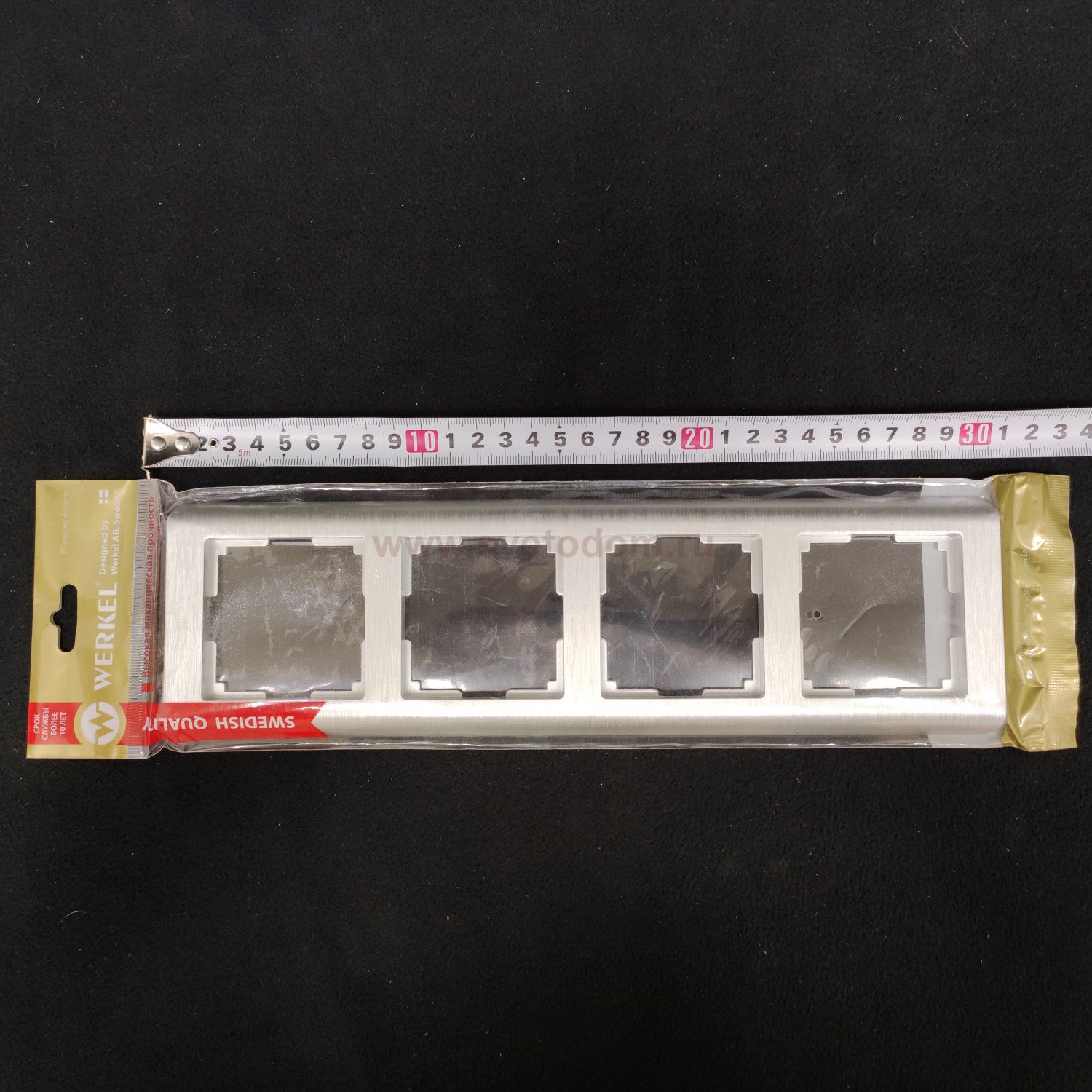 Рамка на 4 поста  (серебряный) Werkel WL12-Frame-04 (W0042106)