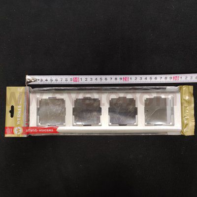 Рамка на 4 поста  (серебряный) Werkel WL12-Frame-04 (W0042106)