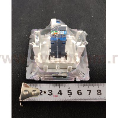 Розетка Ethernet RJ-45 (cеребряный рифленый) Werkel WL09-RJ-45