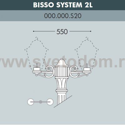 Консоль для паркового фонаря FUMAGALLI BISSO SYS 2L  000.000.S20.A0