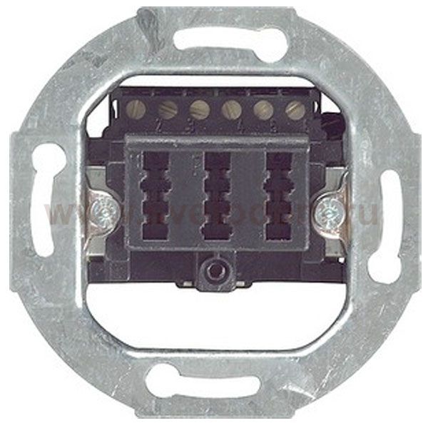 Gira Мех Розетка ТЛФ TAE 3х6 NFN (1 телефон + 2 доп. устр-ва) (G003310)