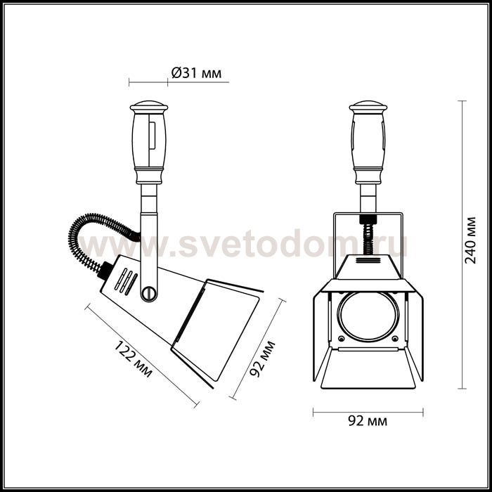 Светильник для гибкого трека Odeon light 3631/1 TECHNO PRO