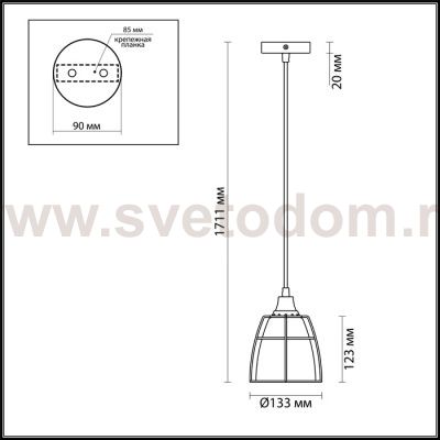 Подвесной светильник Odeon light 3806/1L LOFIA
