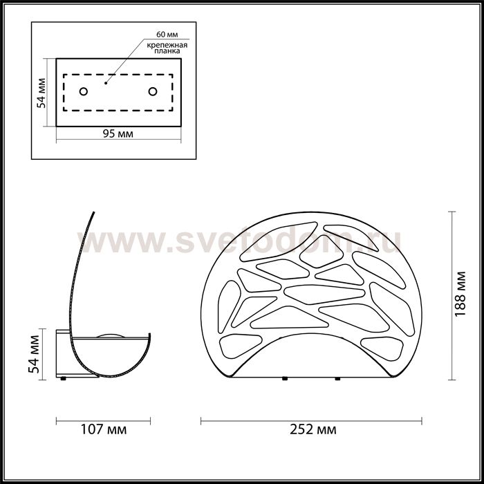 Настенный светильник Odeon light 3836/10WL WEB