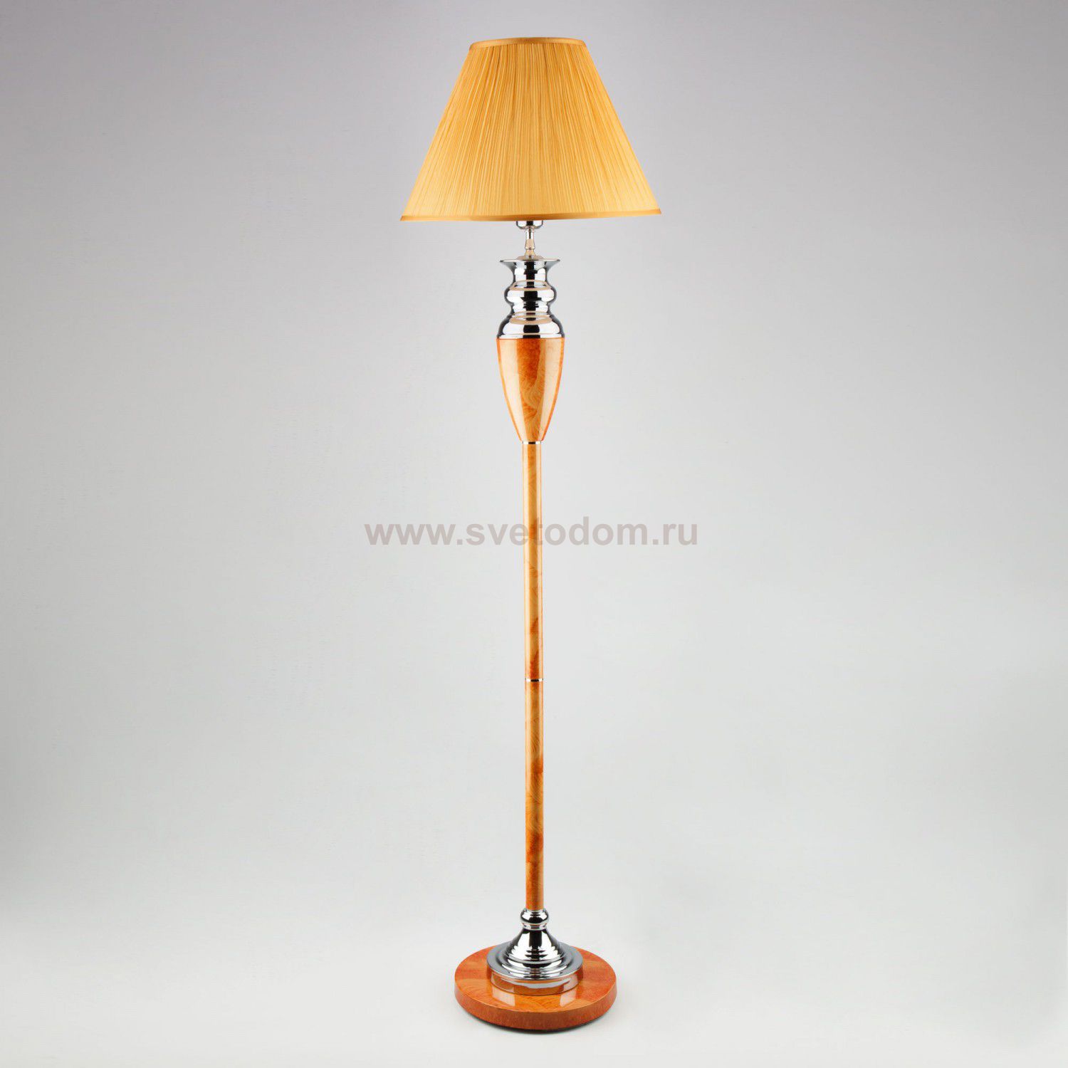 Торшер с абажуром Eurosvet 009/1T янтарь/серебро Majorka