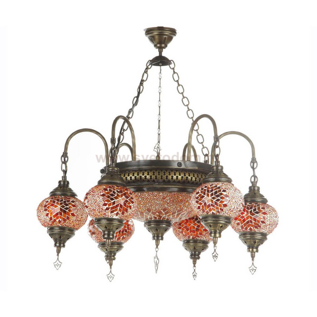 Люстра МАРОККО оранжевая h80 d60 E14 6*40w+2*40w Kink light 0212-6,09