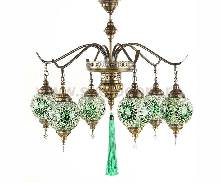 Люстра зеленая h70 d80 E14 6*40W Kink light 0215Т6,07(80)