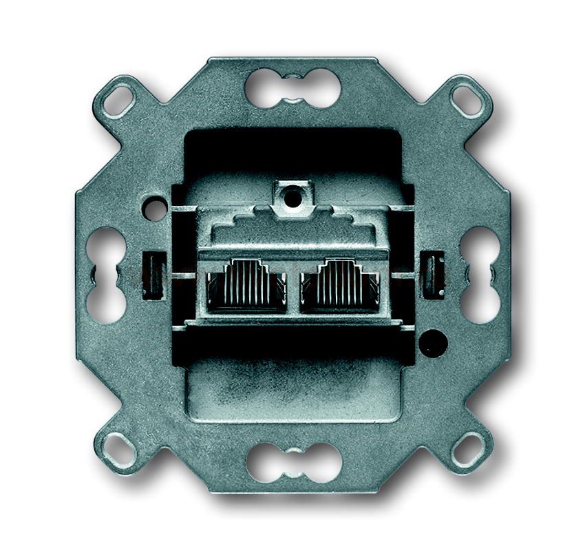 Механизм розетки компьютерной двойной RJ 45 кат. 5е, 155 Мбит/сек, [BJE0217] 0230-0-0379