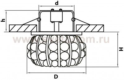 Светильник встраиваемый Lightstar 30704 Monile