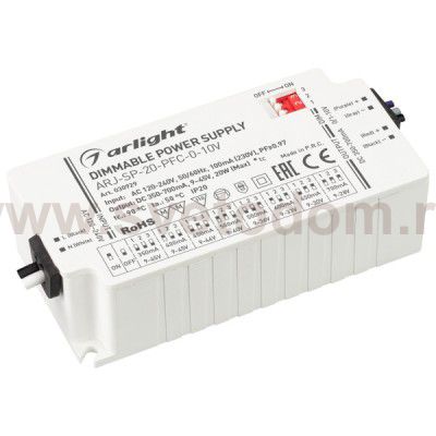 Блок питания ARJ-SP-20-PFC-0-10V (20W, 350-700mA) Arlight 30929