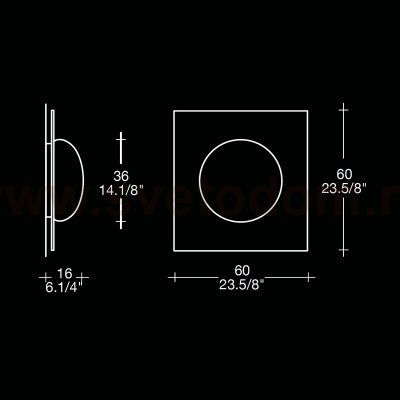 Настенный/Потолочный светильник GIO 3 P-PL 60 Wenge