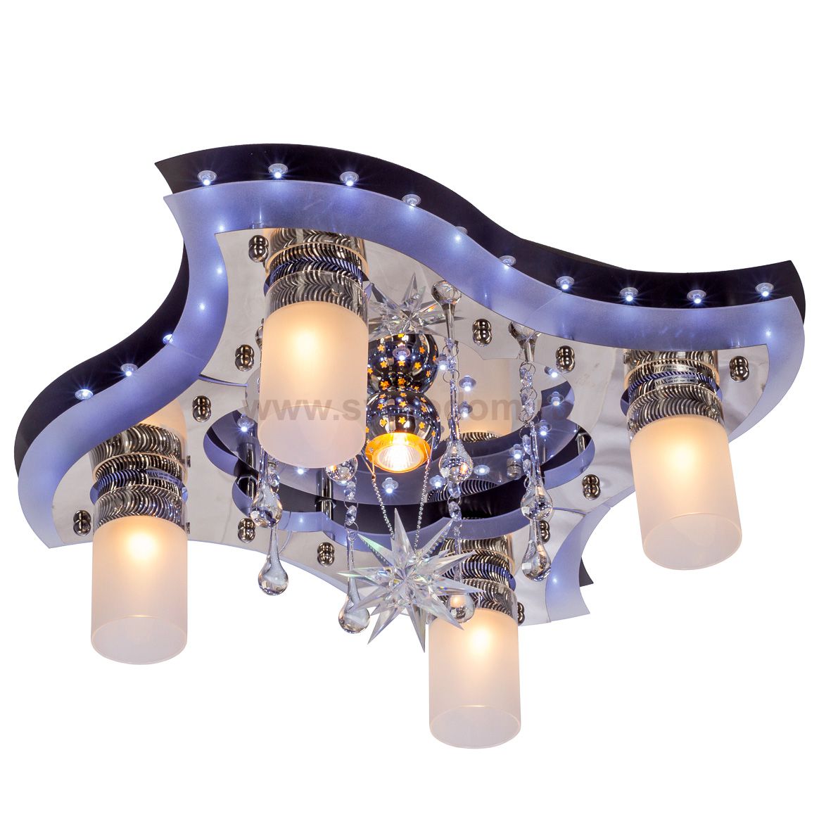 Потолочный светильник Экономсвет 0528/4+1BK+WT RC WTLED