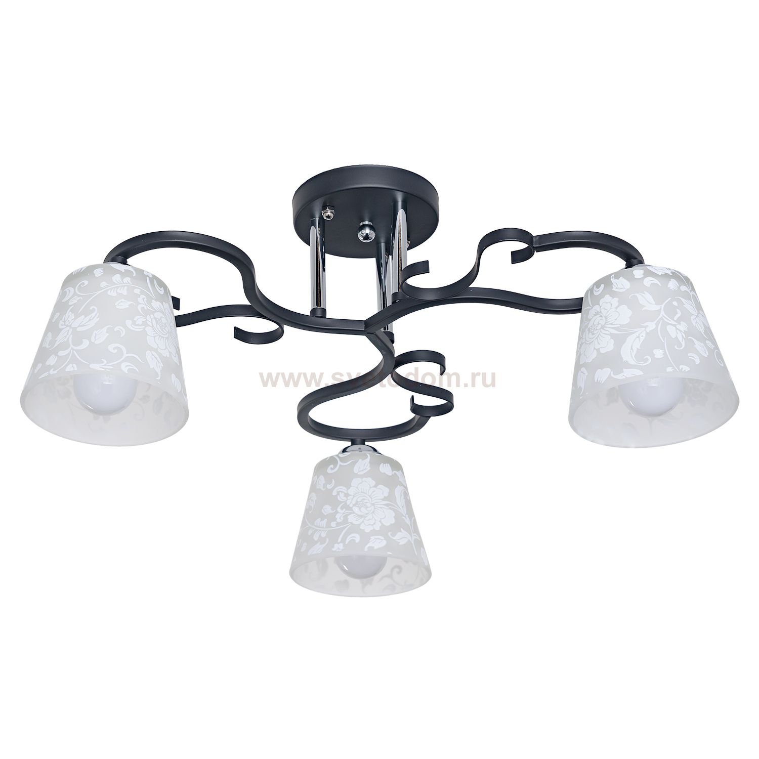 Люстра классическая Экономсвет 058/3CR+BK WT