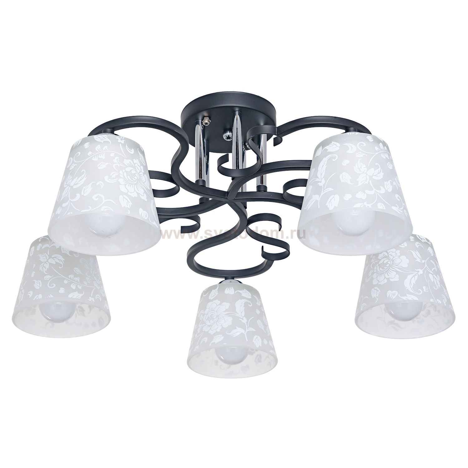 Светильник ЭкономСвет 058/5CR+BK WT