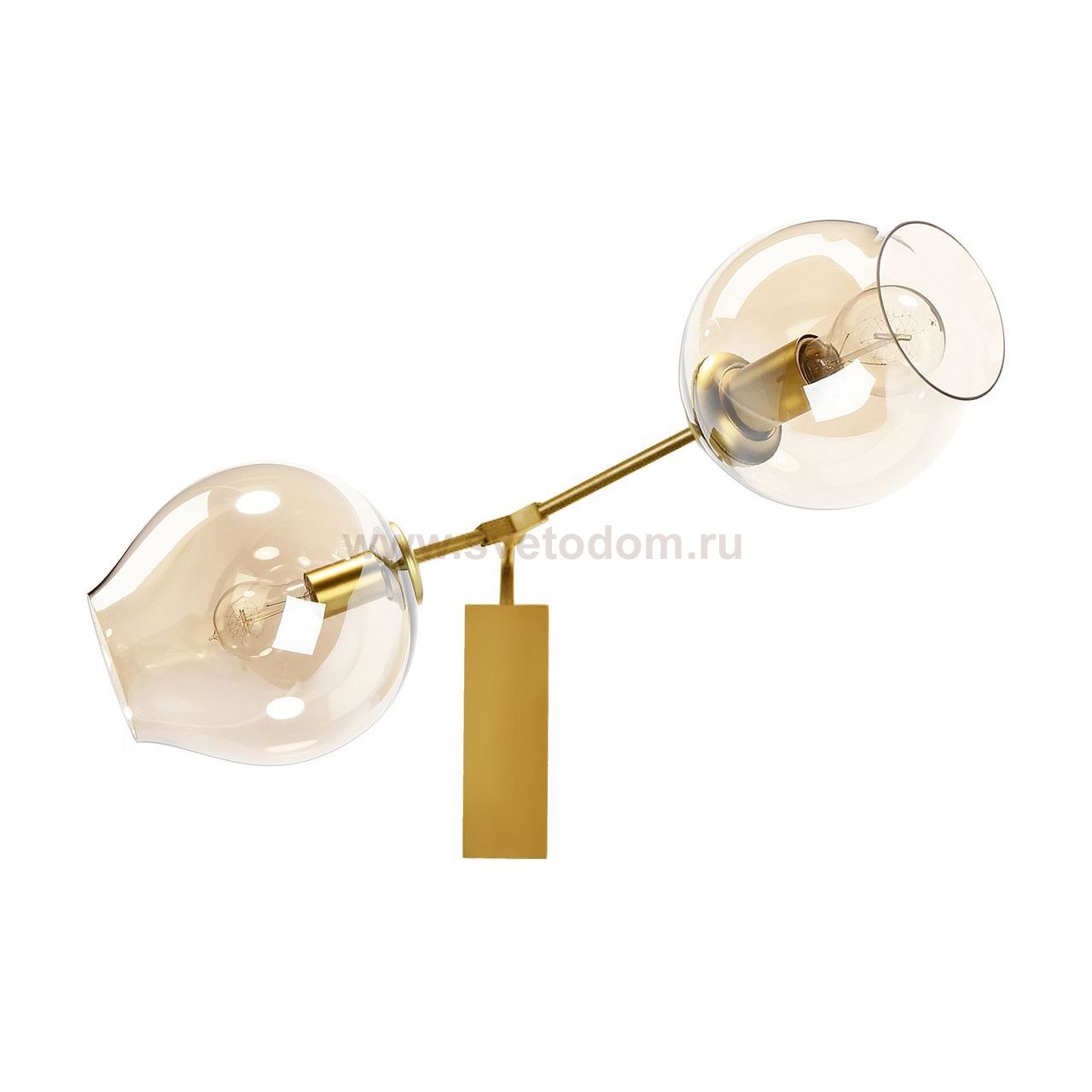 Светильник бра НИССА золото (медовые плафоны) l54 h50 E27 2*40W Kink light 07512-2,33
