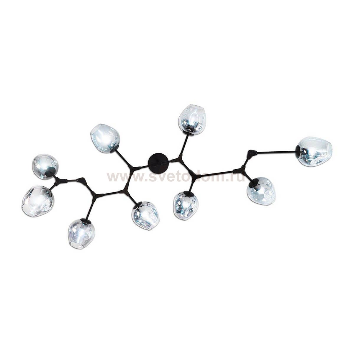 Люстра НИССА черная (голубые плафоны) w180*80 h45/65 E27 9*40W Kink light 07512-9,19(05)