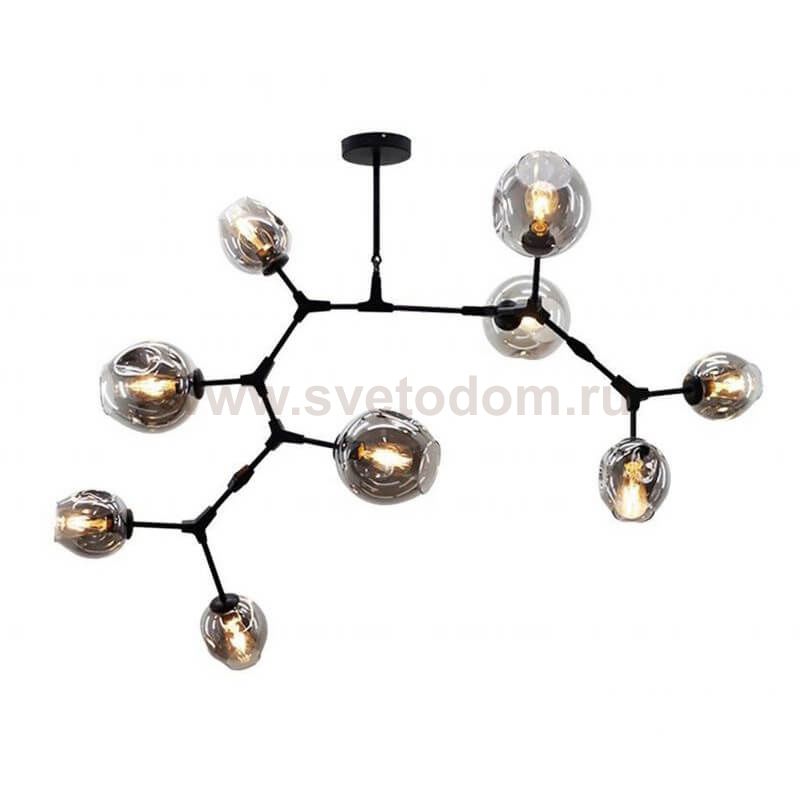 Люстра Нисса черная (серые плафоны) w180*80 h45 E27 9*40W Kink light 07512-9,19