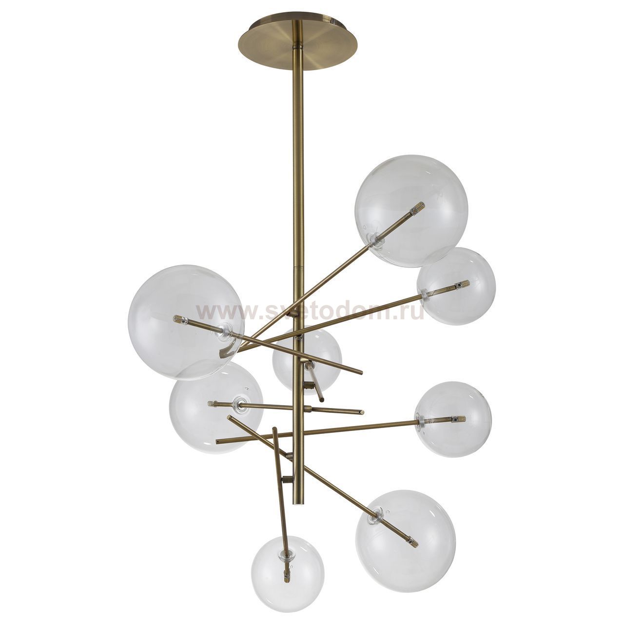 Люстра ДЖЕТА бронза d95 h115 G4 40w, плафоны разного диаметра (Led лампы в комплекте) Kink light 07517-8,20