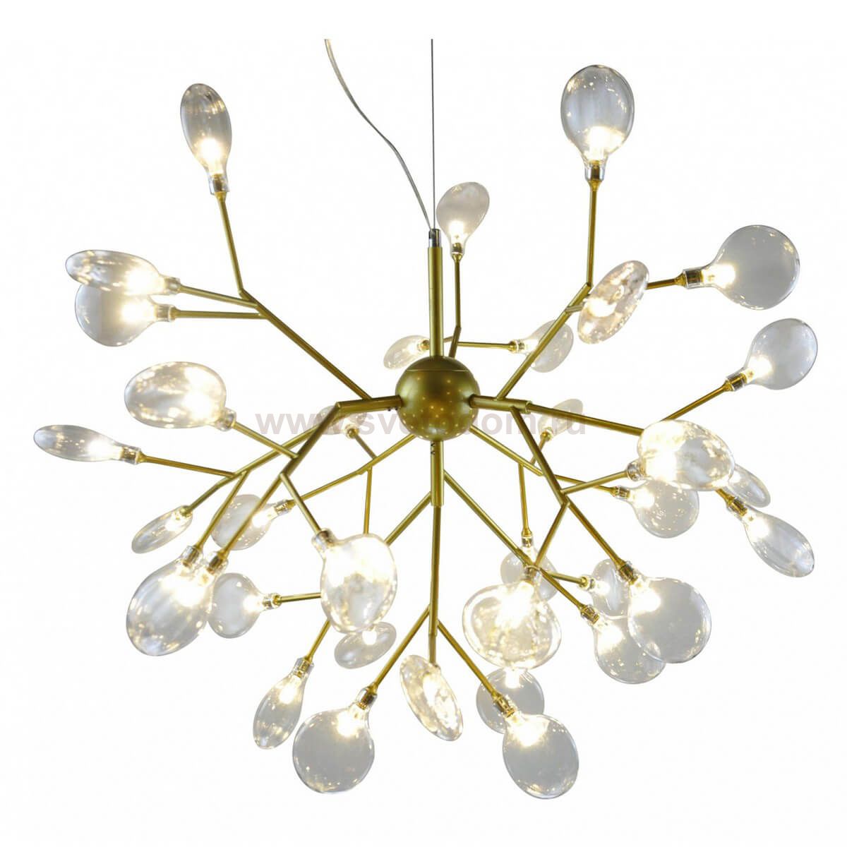 Люстра ВЕТТА золото (прозрачные плафоны) d72 h57 G4 72W (Led лампы в комплекте, 4000K) Kink light 07521-36,33